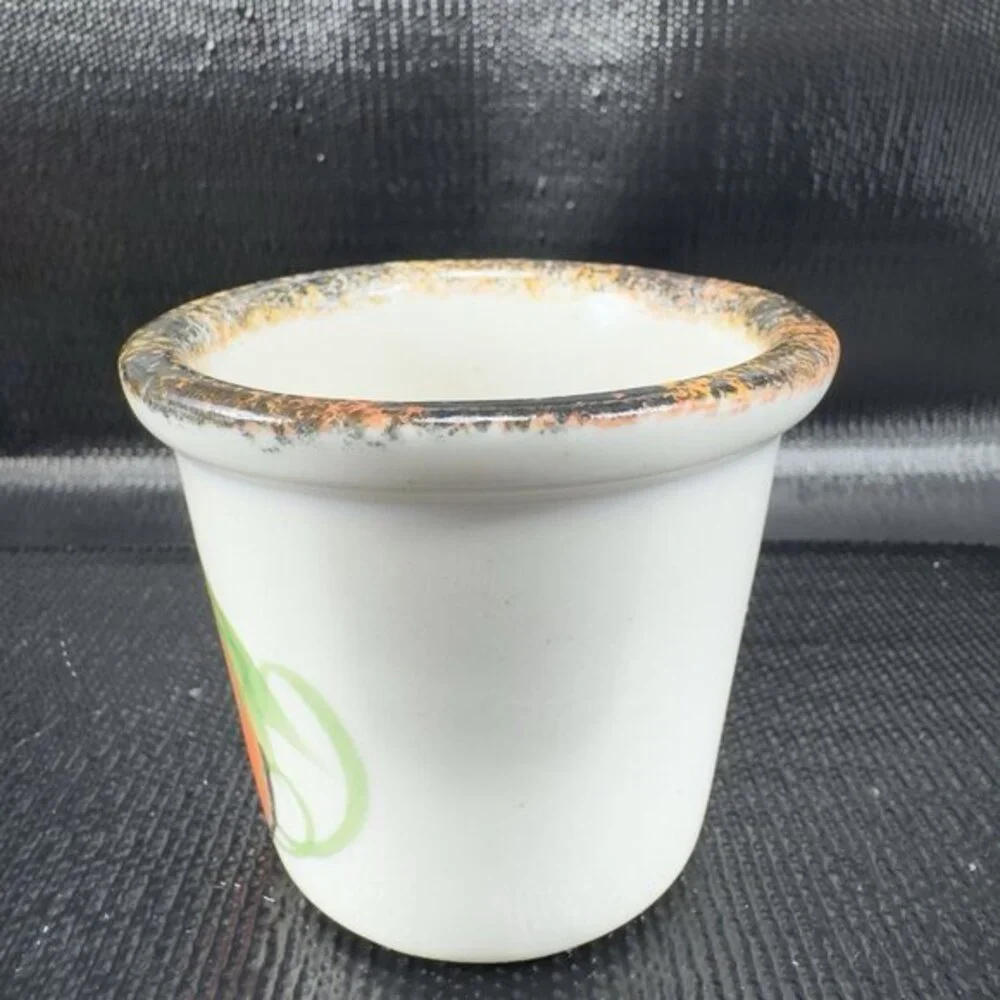 2002 Emerson Creek Pottery Pumpkin‎ Tea Light Candle Votive Holder Cup Vintage